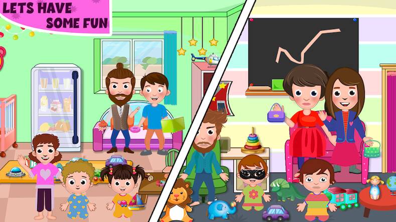 Скачать взломанную My Family Town Playhouse Party [Мод меню] MOD apk на Андроид