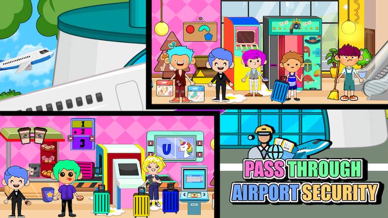 Скачать взломанную My Airport City : Pretend Town [Мод меню] MOD apk на Андроид