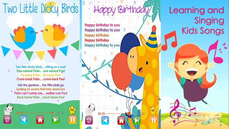 Скачать взломанную Nursery Rhymes - Kids Songs [Много монет] MOD apk на Андроид
